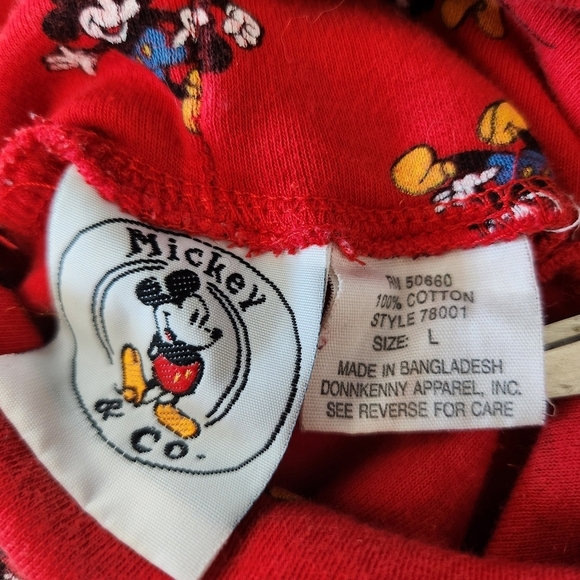 Disney Mickey Mouse Vintage Mickey Co Turtleneck Sweater Large 100% Cotton - Picture 4 of 6